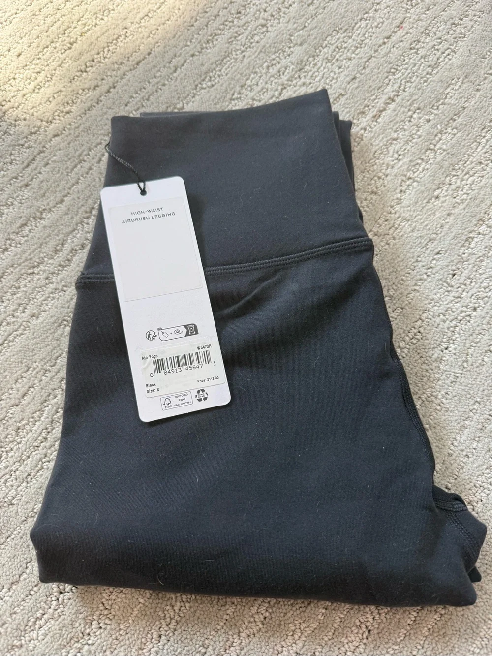 Alo Yoga High-Waist Airbrush Leggings Black Full Length NWT Small